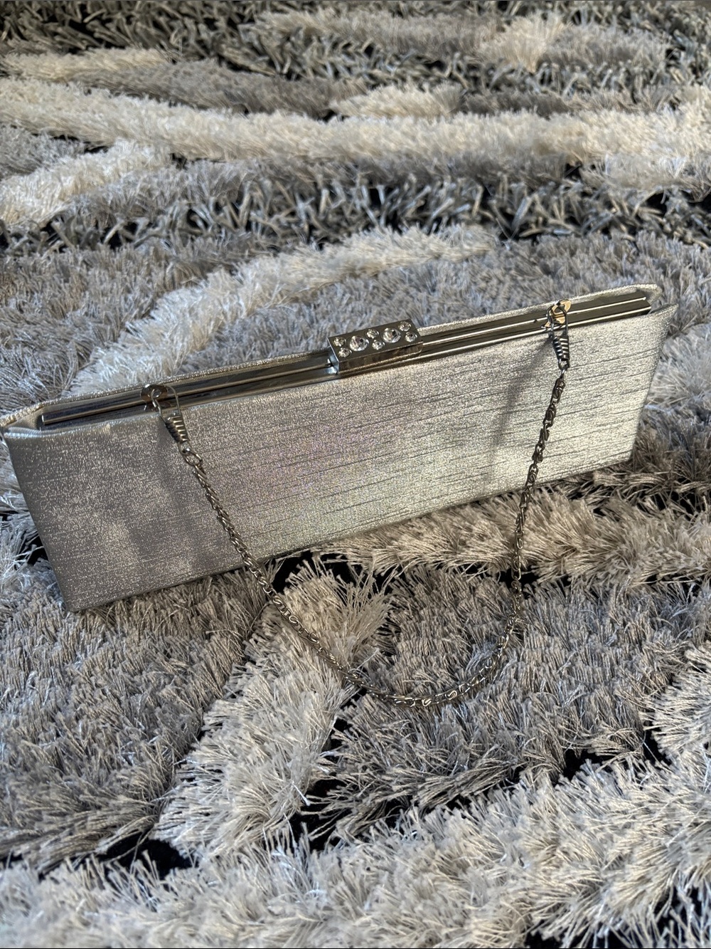 Silver Metallic Clutch🌟